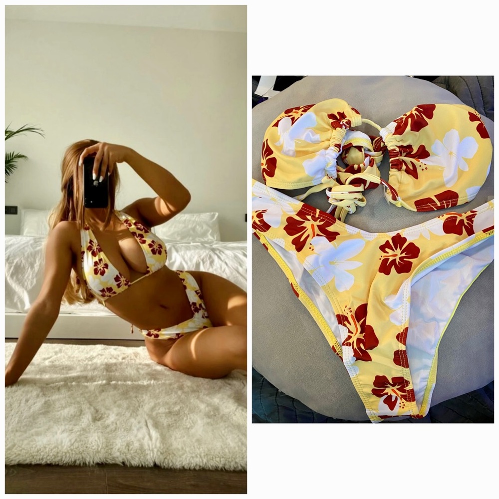Floral Print Halter Bikini